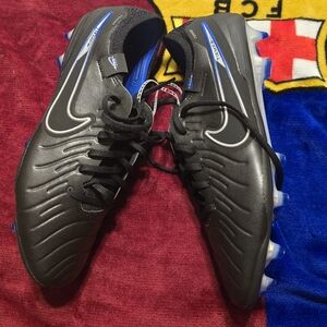 Nike Tiempo Legend 10 Elite ACC FG Blacj Chrome Blue Unisex Soccer Cleats